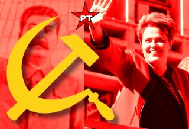 Dilma comparece à celebração comunista: Mais vermelha do que sangue